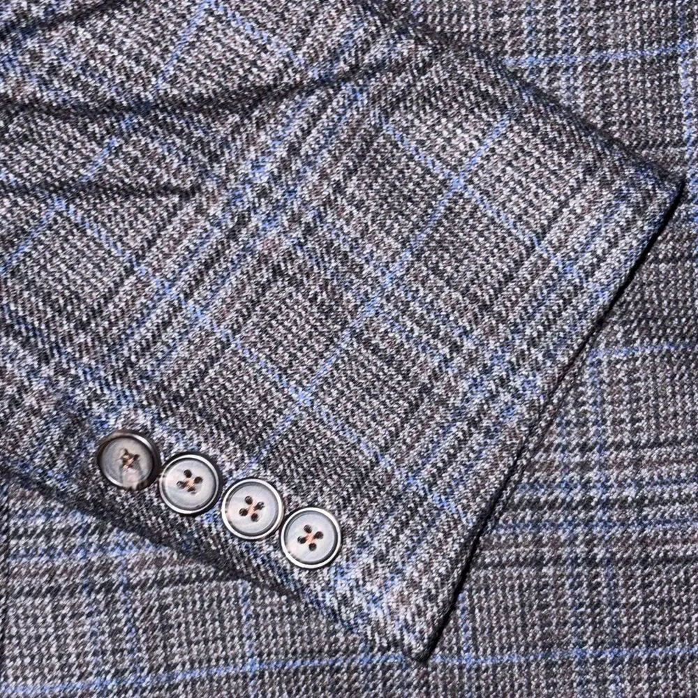 Lauren Ralph Lauren Blazer Mens 42L Wool Grey Glen Plaid Sport Coat Jacket